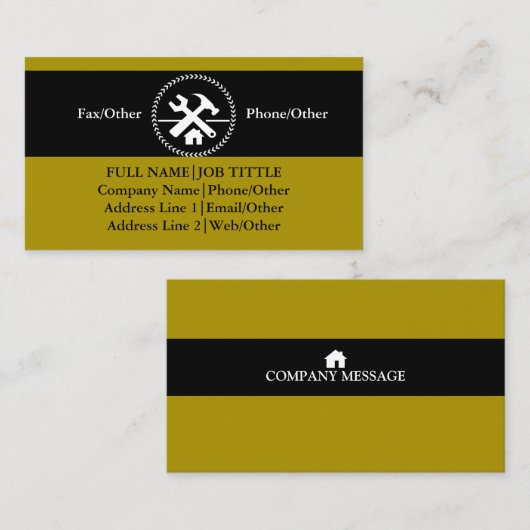 Werkzeuge für beruflich-Builder-Tischlerwerkzeuge Visitenkarte (Vorne/Hinten)