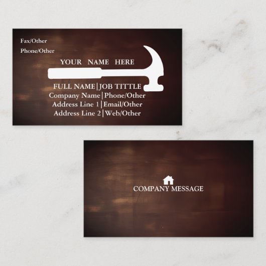 Werkzeuge für beruflich-Builder-Tischlerwerkzeuge Visitenkarte (Vorne/Hinten)