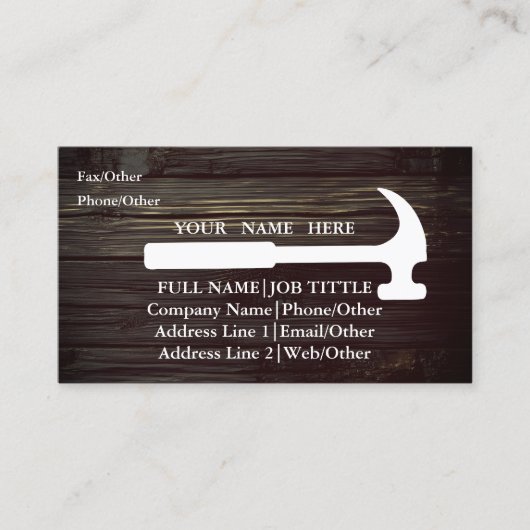 Werkzeuge für beruflich-Builder-Tischlerwerkzeuge Visitenkarte (Vorderseite)