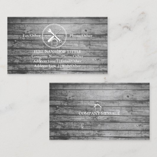 Werkzeuge für beruflich-Builder-Tischlerwerkzeuge Visitenkarte (Vorne/Hinten)