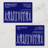 Werkzeuge für den Handel (Chubby) - Dunkelblau Visitenkarte (Vorne/Hinten)