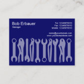 Werkzeuge für den Handel (Chubby) - Dunkelblau Visitenkarte (Rückseite)