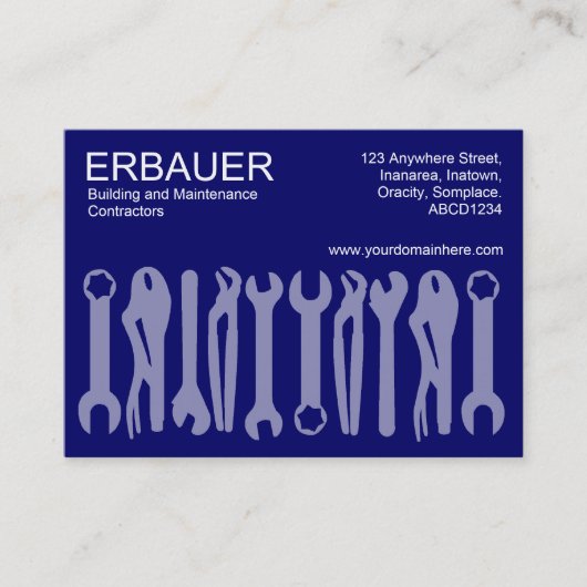 Werkzeuge für den Handel (Chubby) - Dunkelblau Visitenkarte (Vorderseite)