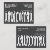Werkzeuge für den Handel (Chubby) - Dunkelgrauer T Visitenkarte (Vorne/Hinten)