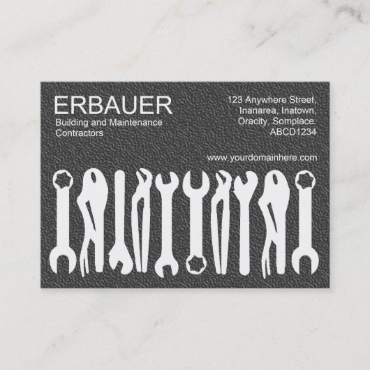 Werkzeuge für den Handel (Chubby) - Dunkelgrauer T Visitenkarte (Vorderseite)