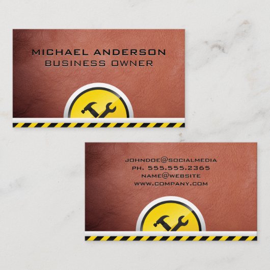 Werkzeuge für die Bauhardware Visitenkarte (Vorne/Hinten)