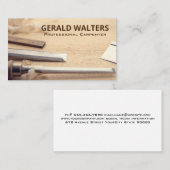 Werkzeuge für die Holzbearbeitung von Zimmerleuten Visitenkarte (Vorne/Hinten)