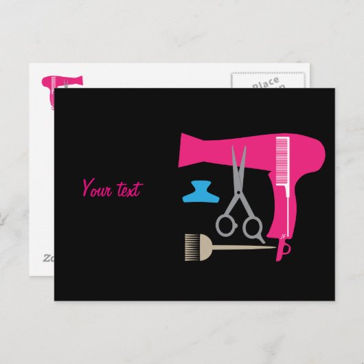 Werkzeuge für Haarstyles Postkarte (Vorne/Hinten)