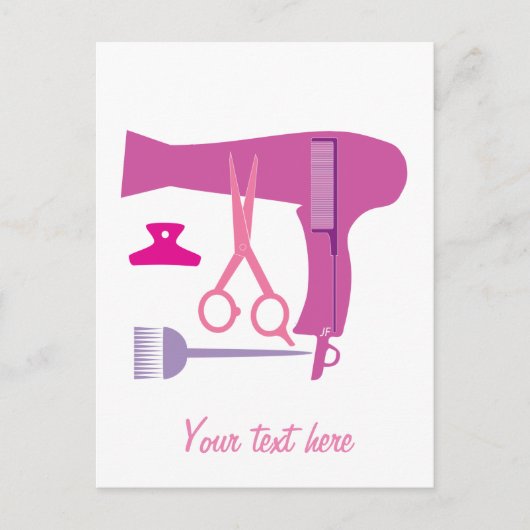 Werkzeuge für Haarstyles Postkarte (Vorderseite)