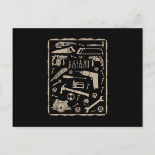 Werkzeuge mit Rahmen im Vintage-Stil Postkarte