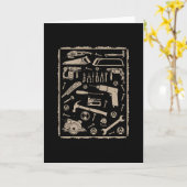 Werkzeuge mit Rahmen Vintag Karte (Gelbe Blume)