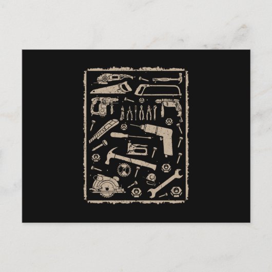 Werkzeuge mit Rahmen Vintag Postkarte (Vorderseite)
