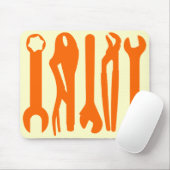 Werkzeuge - Orange auf Creme Mousepad (Mit Mouse)