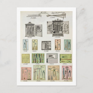 Werkzeuge und Werkzeugkästen aus einem Katalog von Postkarte