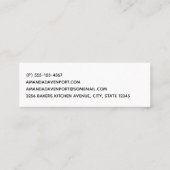 Werkzeuge zur Dekorierung von pastelfarbenem Kuche Mini Visitenkarte (Rückseite)