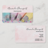 Werkzeuge zur Dekorierung von pastelfarbenem Kuche Visitenkarte (Vorne/Hinten)