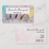 Werkzeuge zur Dekorierung von pastelfarbenem Kuche Visitenkarte (Vorne/Hinten)