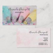 Werkzeuge zur Dekorierung von pastelfarbenem Kuche Visitenkarte (Vorne/Hinten)