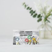 Werkzeugen für Baureparatur, Elektro Visitenkarte (Stehend Vorderseite)