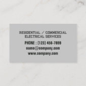 Werkzeugen für Baureparatur, Elektro Visitenkarte (Rückseite)