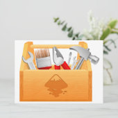 Werkzeugkasten-Einladungen Einladung (Stehend Vorderseite)