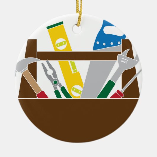 Werkzeugkasten mit Bau bearbeitet Farbillustration Keramik Ornament (Vorne)