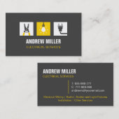 Werkzeuglampe und Plug-Logo-Elektriker Visitenkarte (Vorne/Hinten)