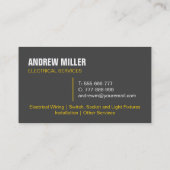 Werkzeuglampe und Plug-Logo-Elektriker Visitenkarte (Rückseite)