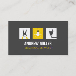 Werkzeuglampe und Plug-Logo-Elektriker Visitenkarte