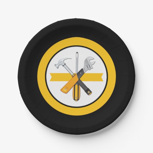 Werkzeugplatte - Party-Design-Thema-Party-Dekorati Pappteller (Vorderseite)