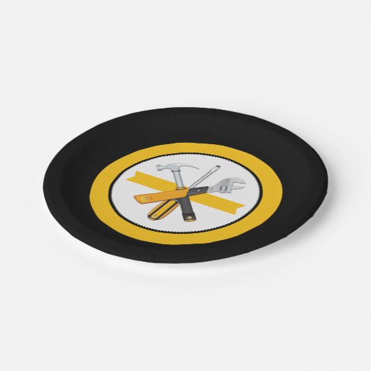 Werkzeugplatte - Party-Design-Thema-Party-Dekorati Pappteller (Schrägansicht)