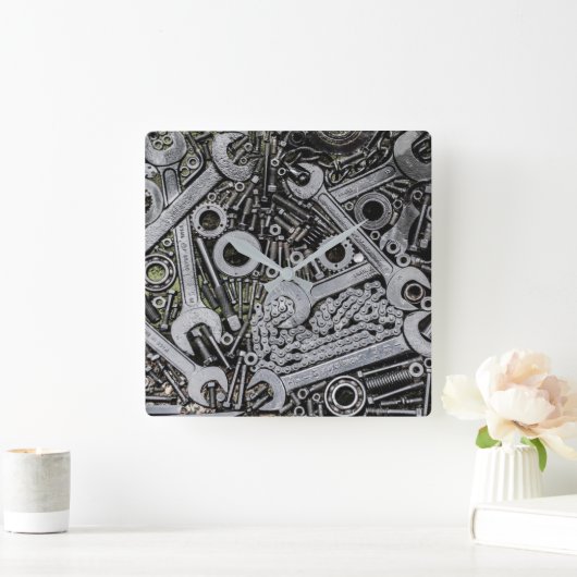 Werkzeugszange Quadratische Wanduhr (Zuhause)