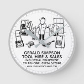 Werkzeugverleih- und -verkaufsausrüstung runde wanduhr (Vorderseite)