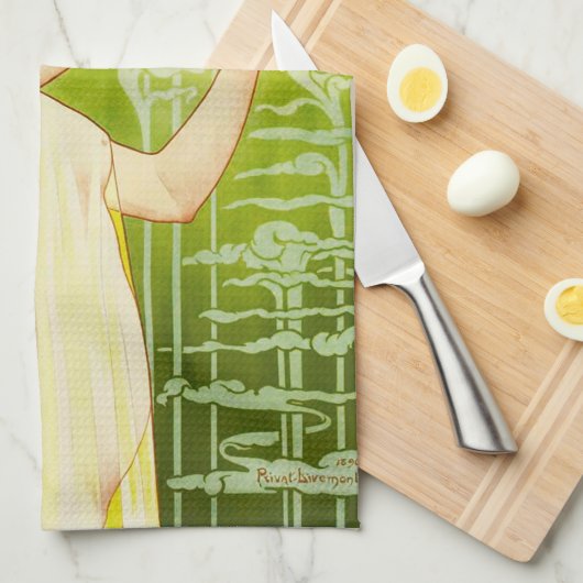 Wermut Alphonse Mucha Robette Geschirrtuch (Viertel Falte)