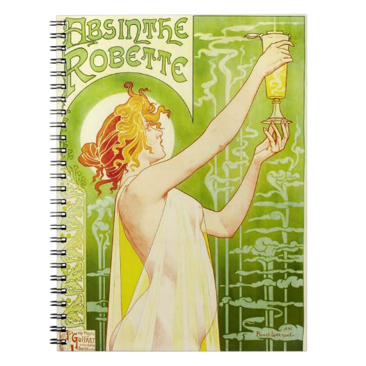 Wermut Alphonse Mucha Robette Notizbuch Notizblock (Vorderseite)