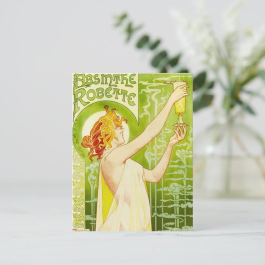 Wermut Alphonse Mucha Robette Postkarte (Stehend Vorderseite)