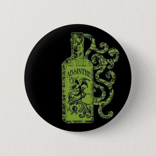 Wermut-Flaschen-Wirbel Button (Vorderseite)