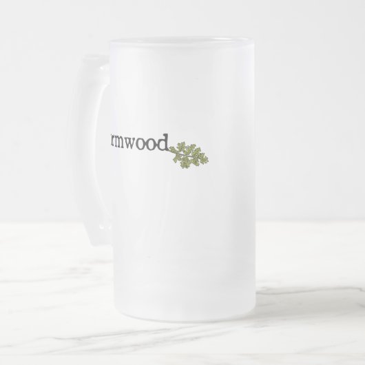 Wermut-Glas-Tasse Mattglas Bierglas (Vorderseite Links)