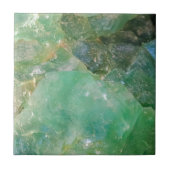 Wermut-grüner Quarz-Kristall Fliese (Vorderseite)