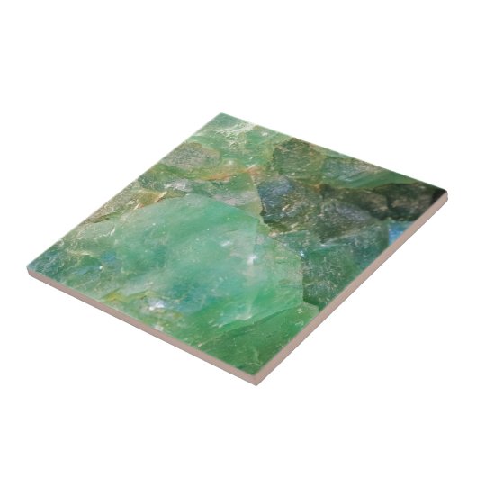 Wermut-grüner Quarz-Kristall Fliese (Seite)