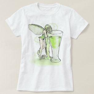 Wermut-La-Gebühr Verte Fee mit Glas (kein Text) T-Shirt