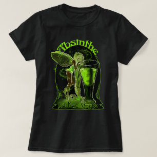 Wermut-La-Gebühr Verte Fee mit Glas T-Shirt