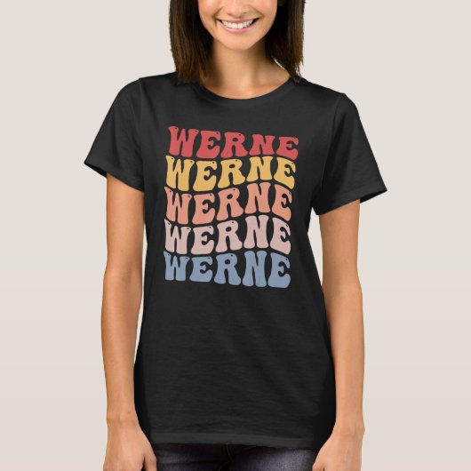 Werne City Groovy Retro T-Shirt (Vorderseite)