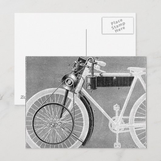 Werner Motorrad, 1898 Postkarte (Vorne/Hinten)