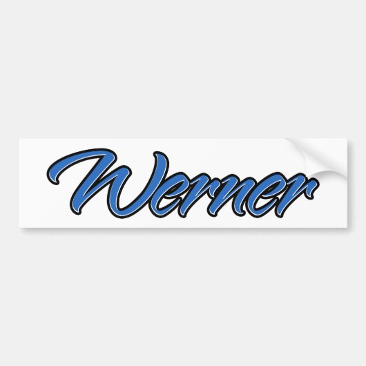 Werner Name blue Aufkleber Sticker Autoaufkleber (Vorne)
