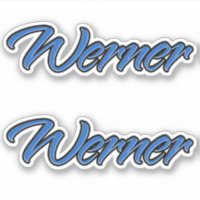 Werner Name blue Aufkleber Sticker Stickerset