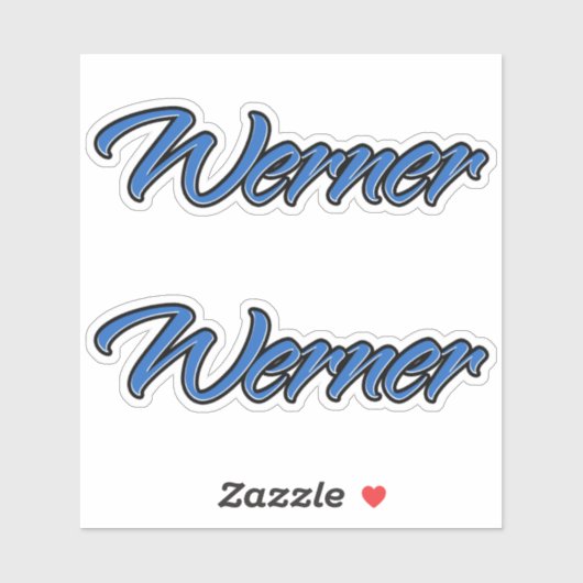 Werner Name blue Aufkleber Sticker Stickerset (Blatt)