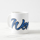Werner Vorname Name blue Tasse Kaffeetasse (Vorderseite Links)