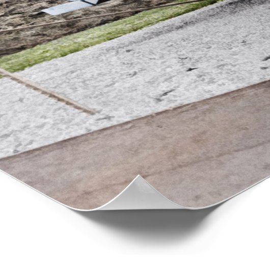 Wernher von Braun und F-1-Motor von Saturn V Poster (Ecke)