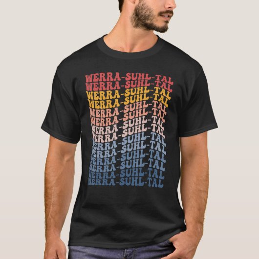 Werra-Suhl-Tal City Groovy Retro T-Shirt (Vorderseite)